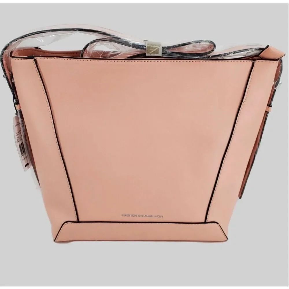 French Connection Mellow Peach Olympia Bucket Shoulder Bag - Picture 2 of 8